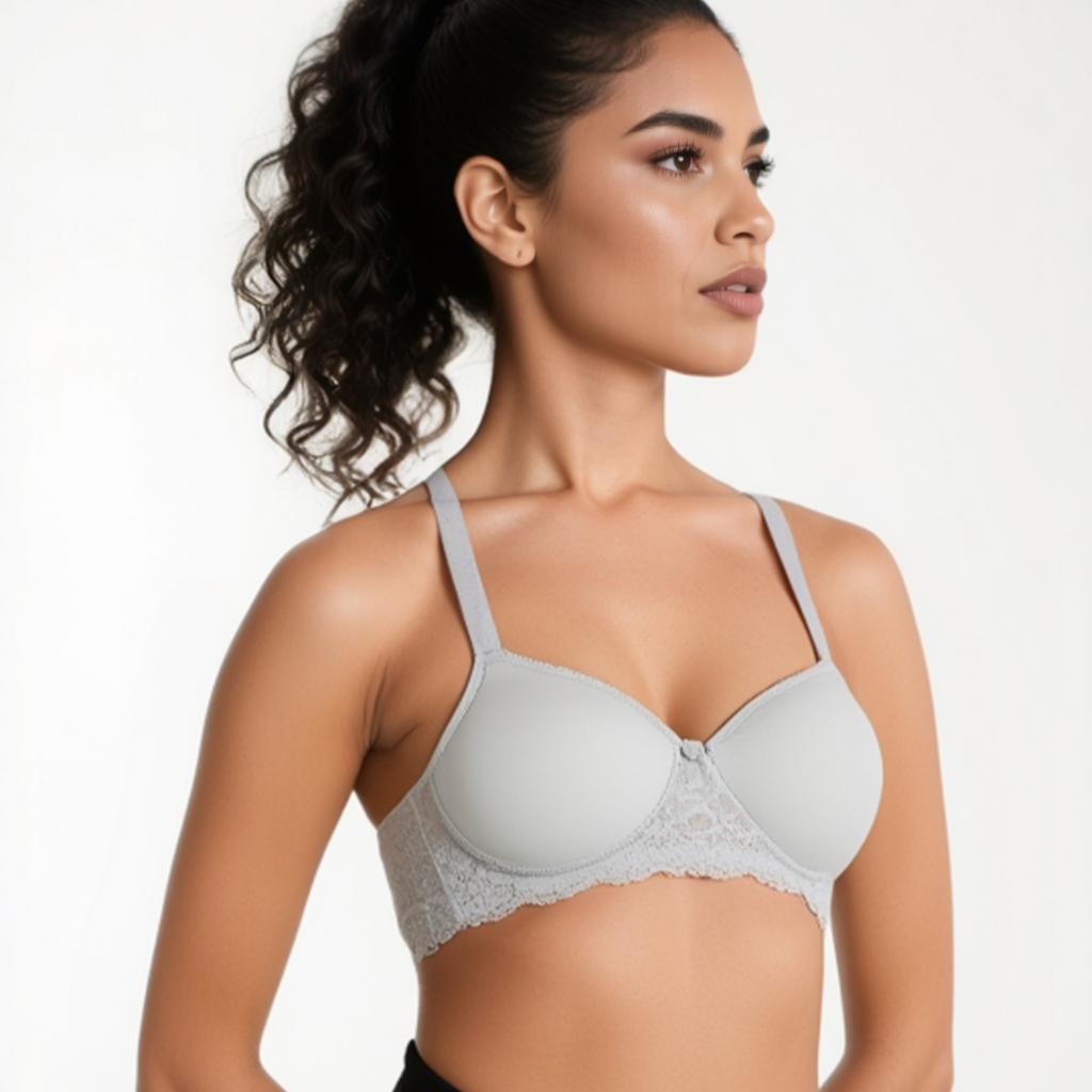  Liorah Lace Elegance Bra detail shot showing padded wire-free construction