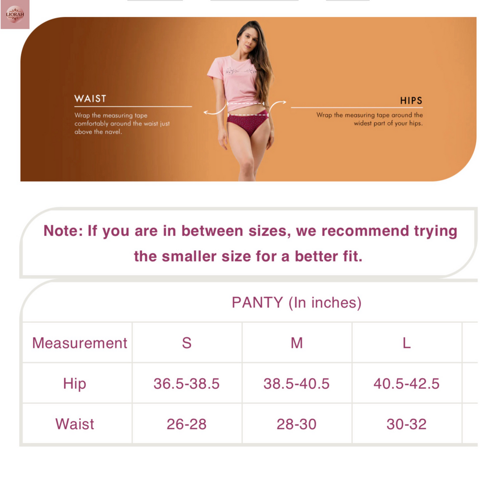 Lace Thongs  Size Chart