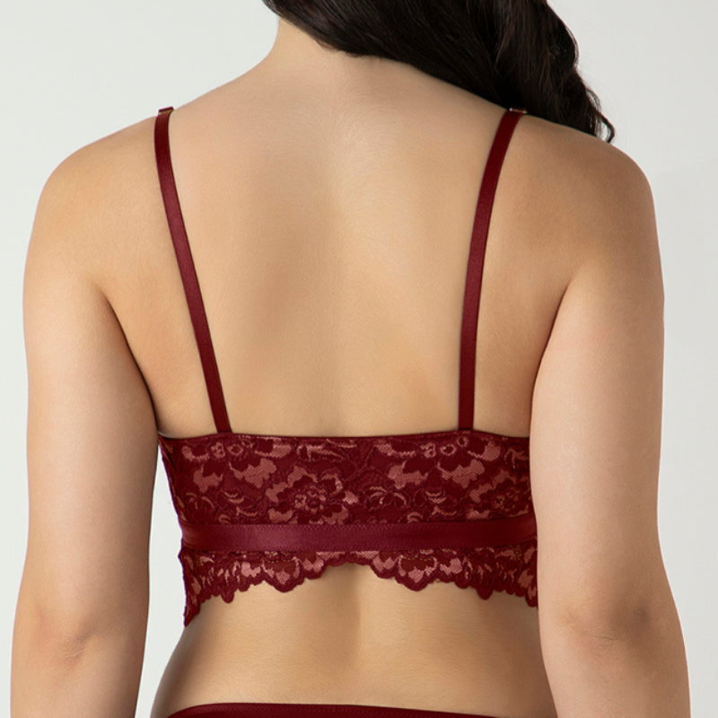 Liorah Femme Lace Bralette back view showing scalloped lace trim