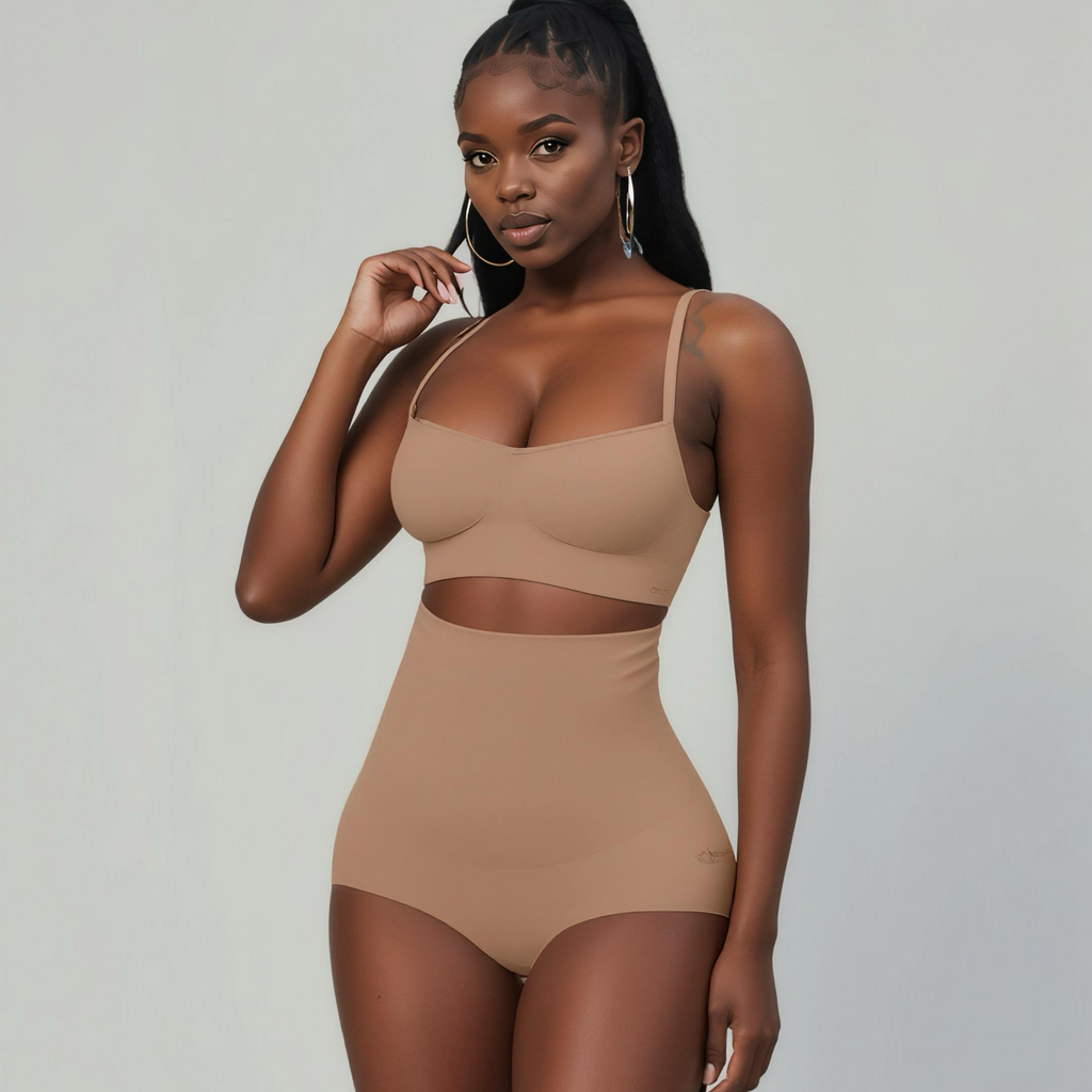 Liorah Refine Shape Brief in nude - front view showing shaping design