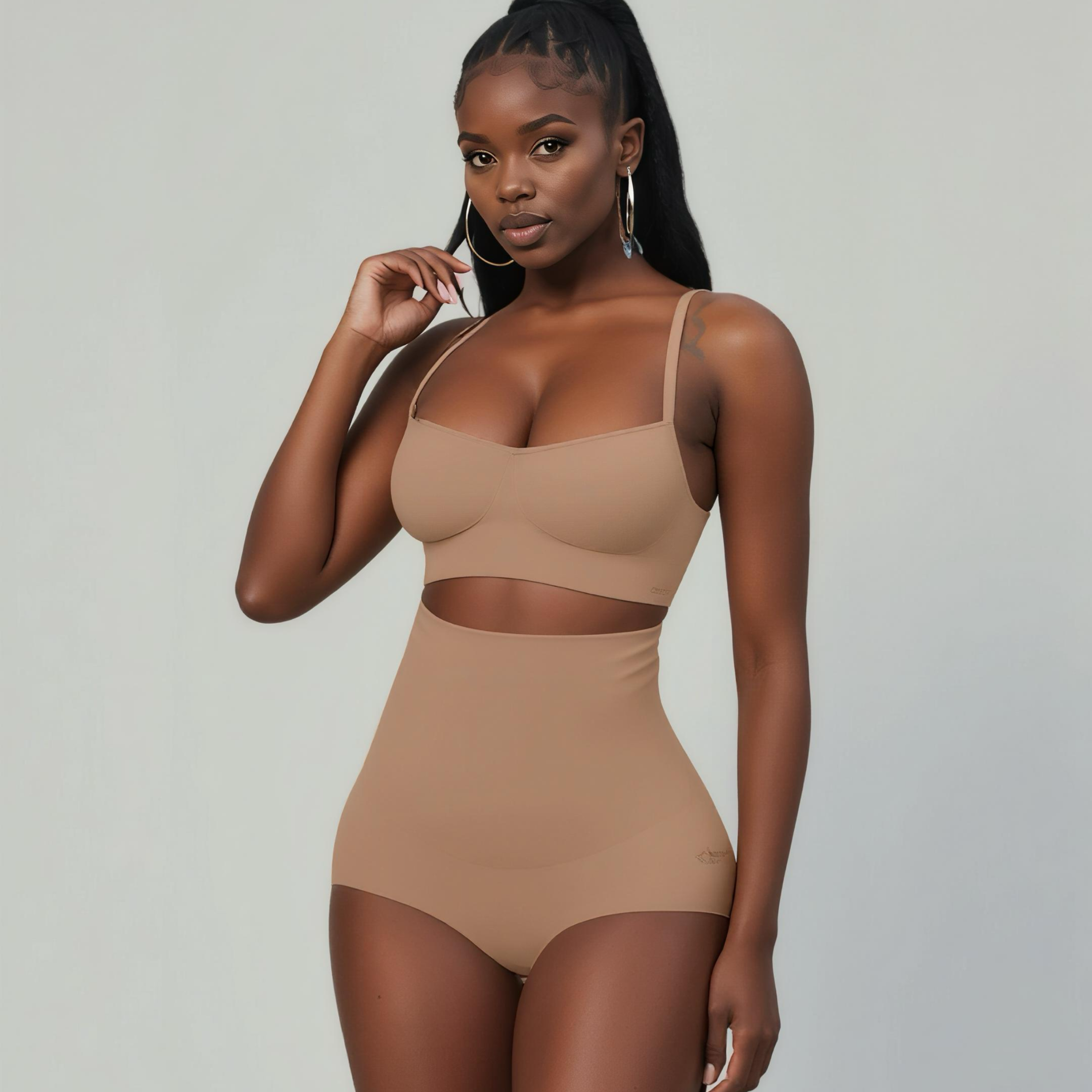 Liorah Refine Shape Brief in nude - front view showing shaping design