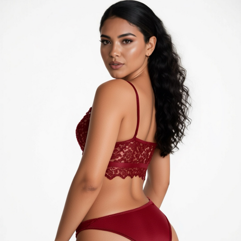 Liorah Femme Lace Bralette side view highlighting wireless comfort