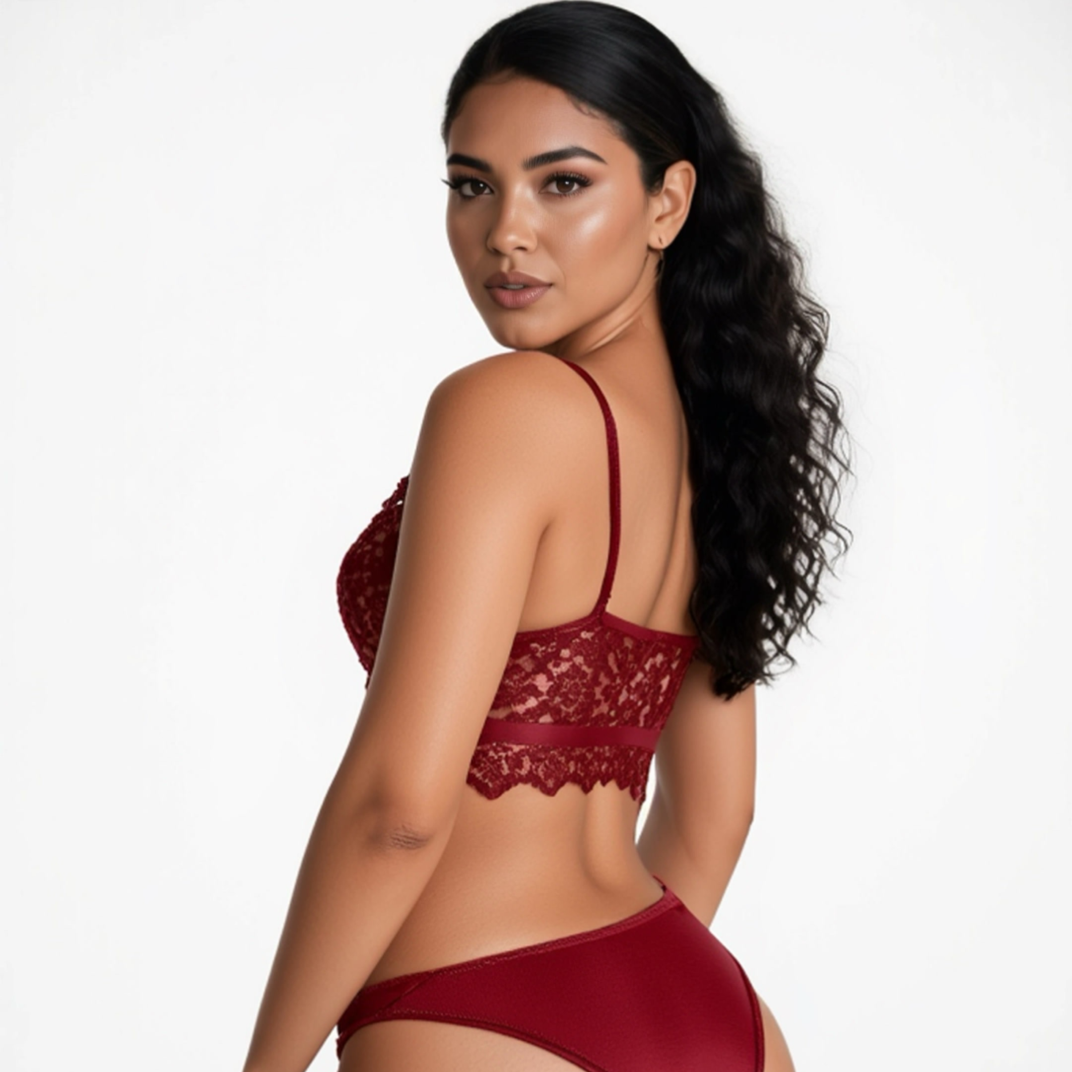 Liorah Femme Lace Bralette side view highlighting wireless comfort